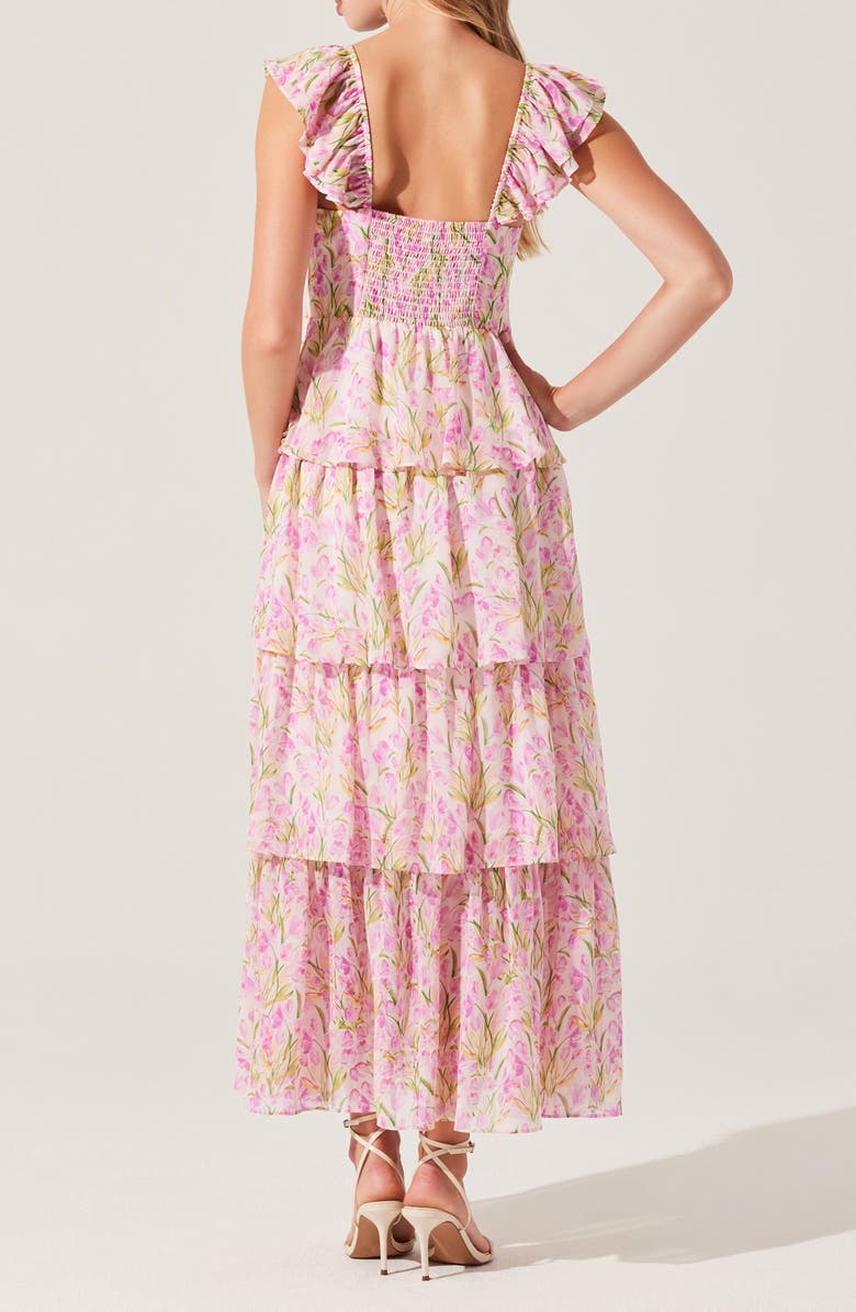 ASTR the Label Midsummer Floral Print Tiered Ruffle Dress, Alternate, color, Pink Multi