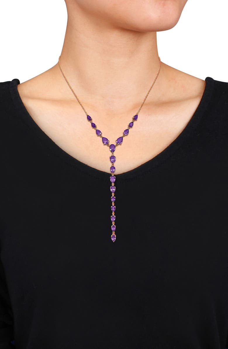 DELMAR Teardrop Y Necklace, Alternate, color, Purple