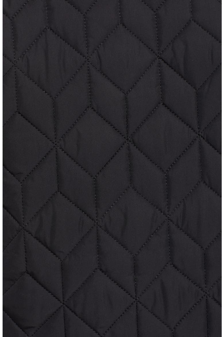 Isle Jacobsen Long Quilted Jacket, Alternate, color, BLACK/BLACK
