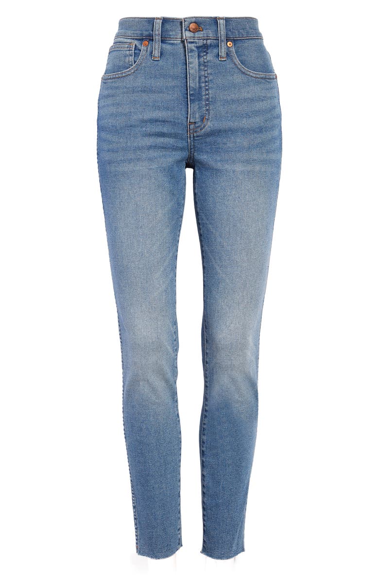 Madewell 10-Inch High Waist Raw Hem Skinny Jeans, Main, color, 