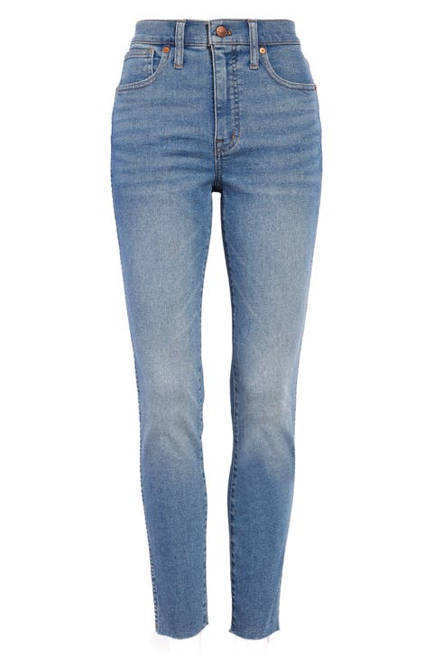 10-Inch High Waist Raw Hem Skinny Jeans (Ainsworth Wash)