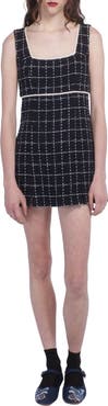 Anna Sui Windowpane Tweed Mini Dress
