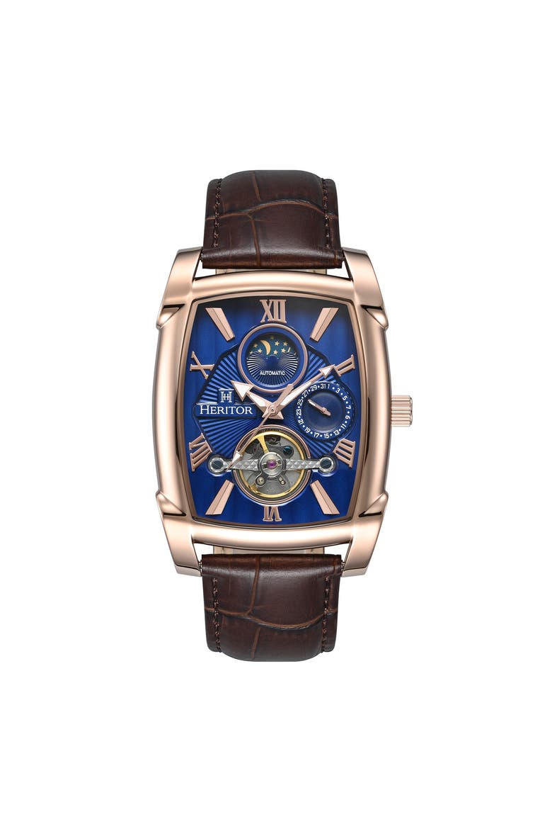 Valentin Mens Automatic Watch with Date, Main, color, Brown