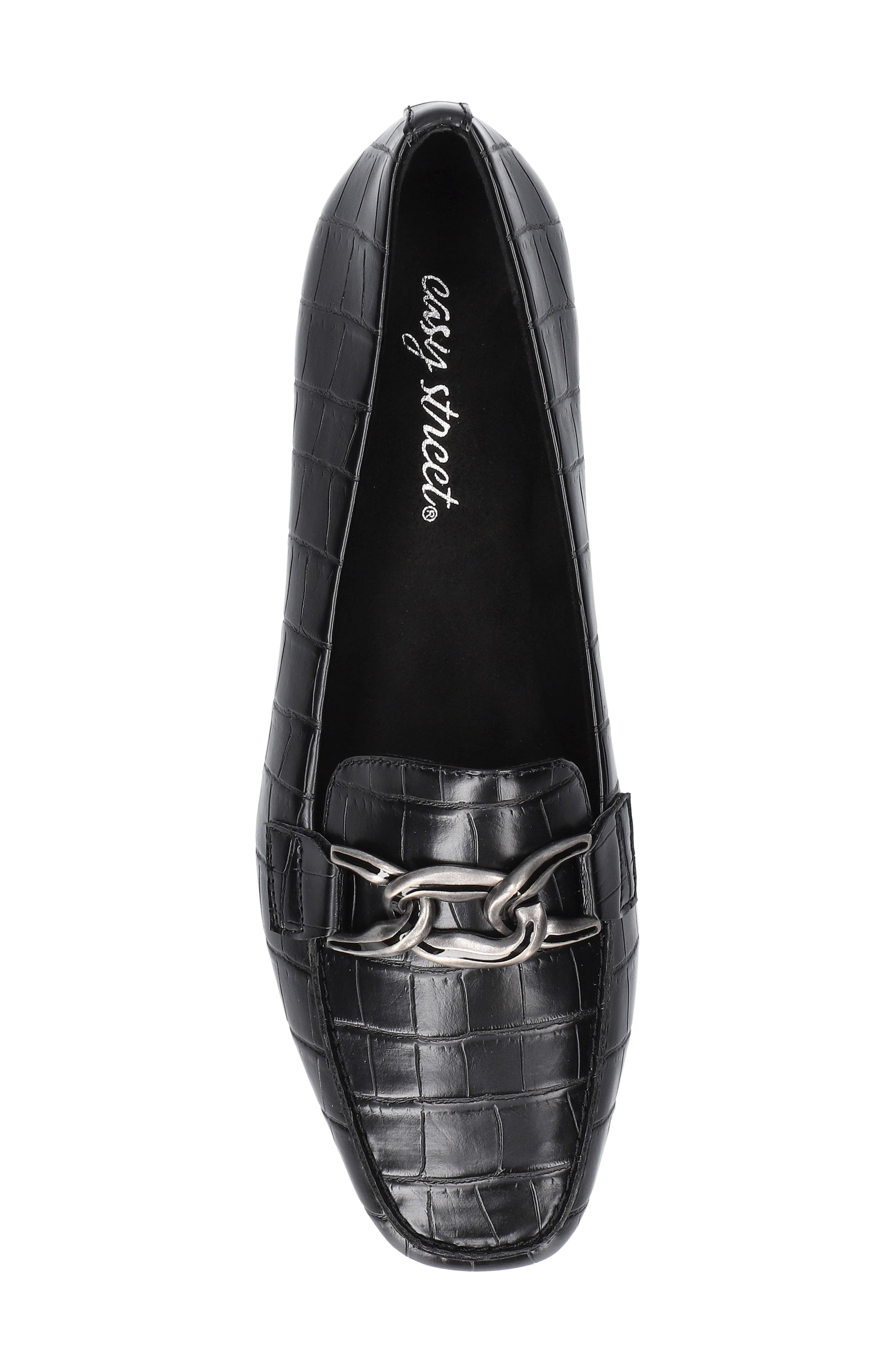 EASY STREET Amber Loafer, Alternate, color, Black Croco