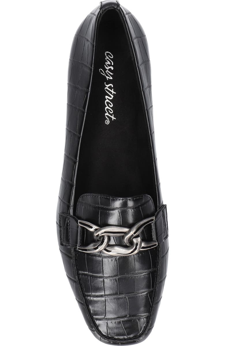 EASY STREET Amber Loafer, Alternate, color, Black Croco