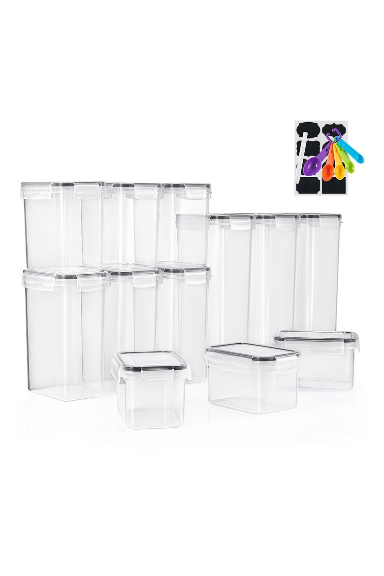 12-Piece Airtight Food Containers, Main, color, CLEAR