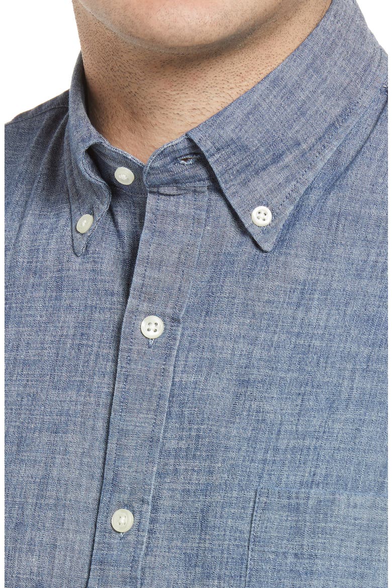 Tamworth Classic Fit Button-Down Chambray Shirt, Alternate, color, INDIGO