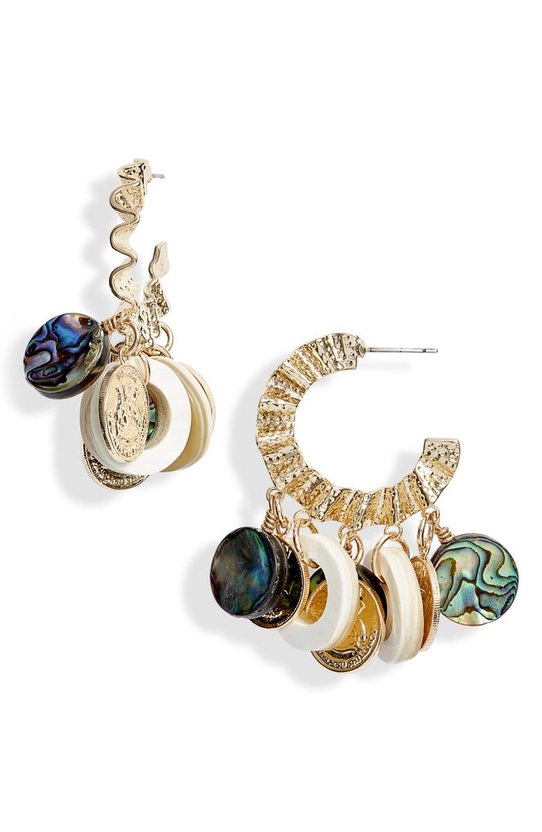 Akola Charm Hoop Earrings, Main, color, 