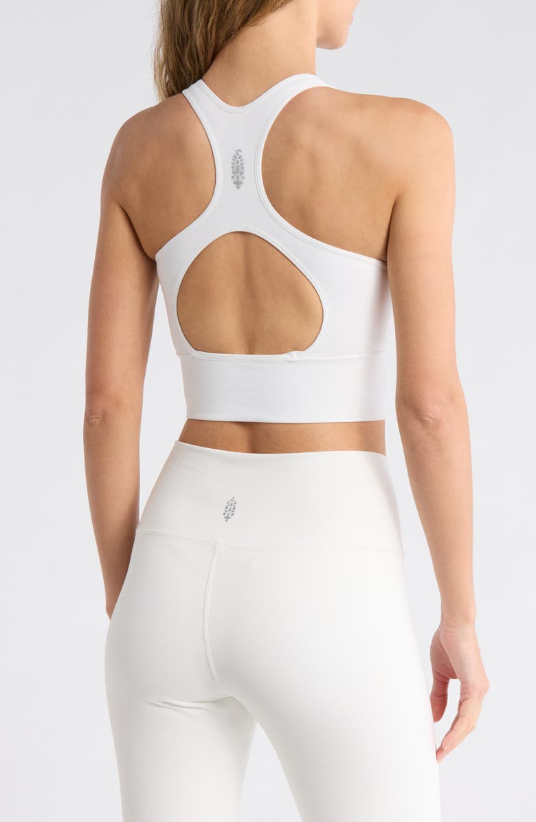 Free People Every Single Time Longline Sports Bra, Alternate, color, White