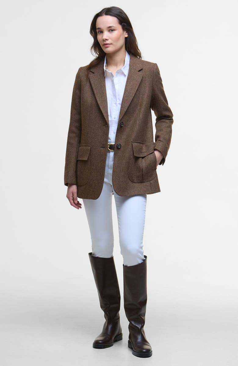 Barbour Elm Wool Jacket, Alternate, color, Military Brown