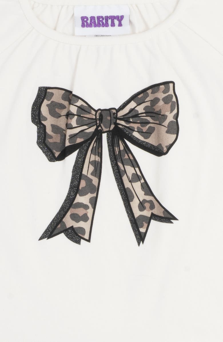 Rare Editions Kids' Bow Top & Cheetah Skort Set, Alternate, color, Brown