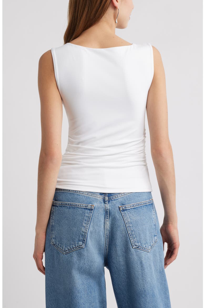 Boat Neck Sleeveless Top, Alternate, color, WHITE