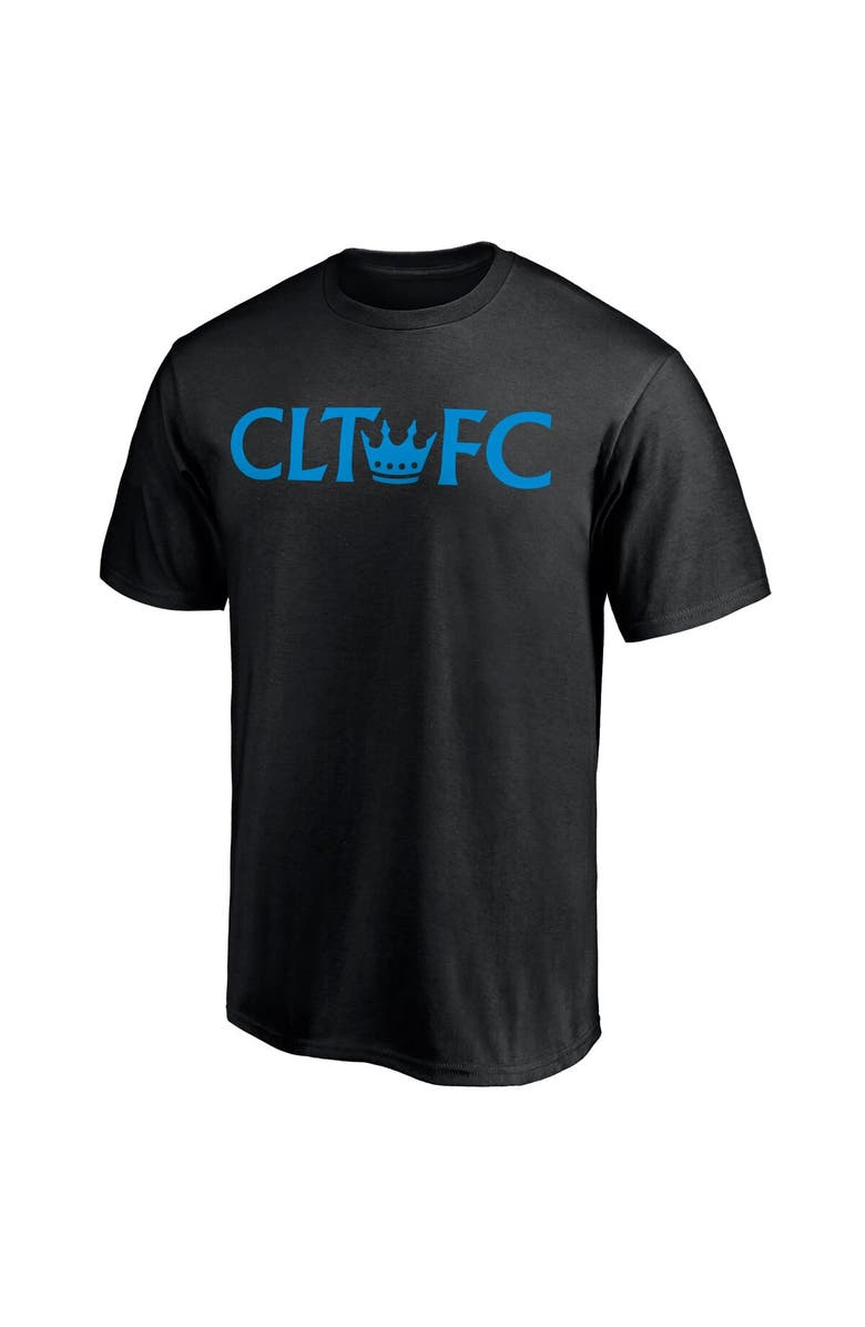 FANATICS Men's Fanatics Branded Black Charlotte FC Secondary Logo T-Shirt, Alternate, color, 