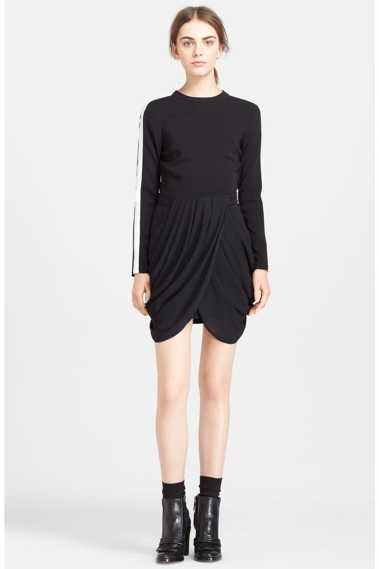 'Tolan' Drape Skirt Dress, Main, color, BLACK/ WHITE