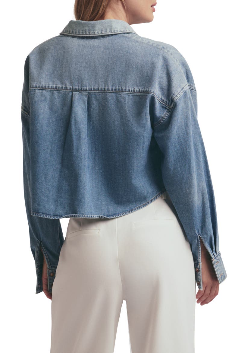 The Ex-Boyfriend Denim Crop Shirt, Alternate, color, GOA
