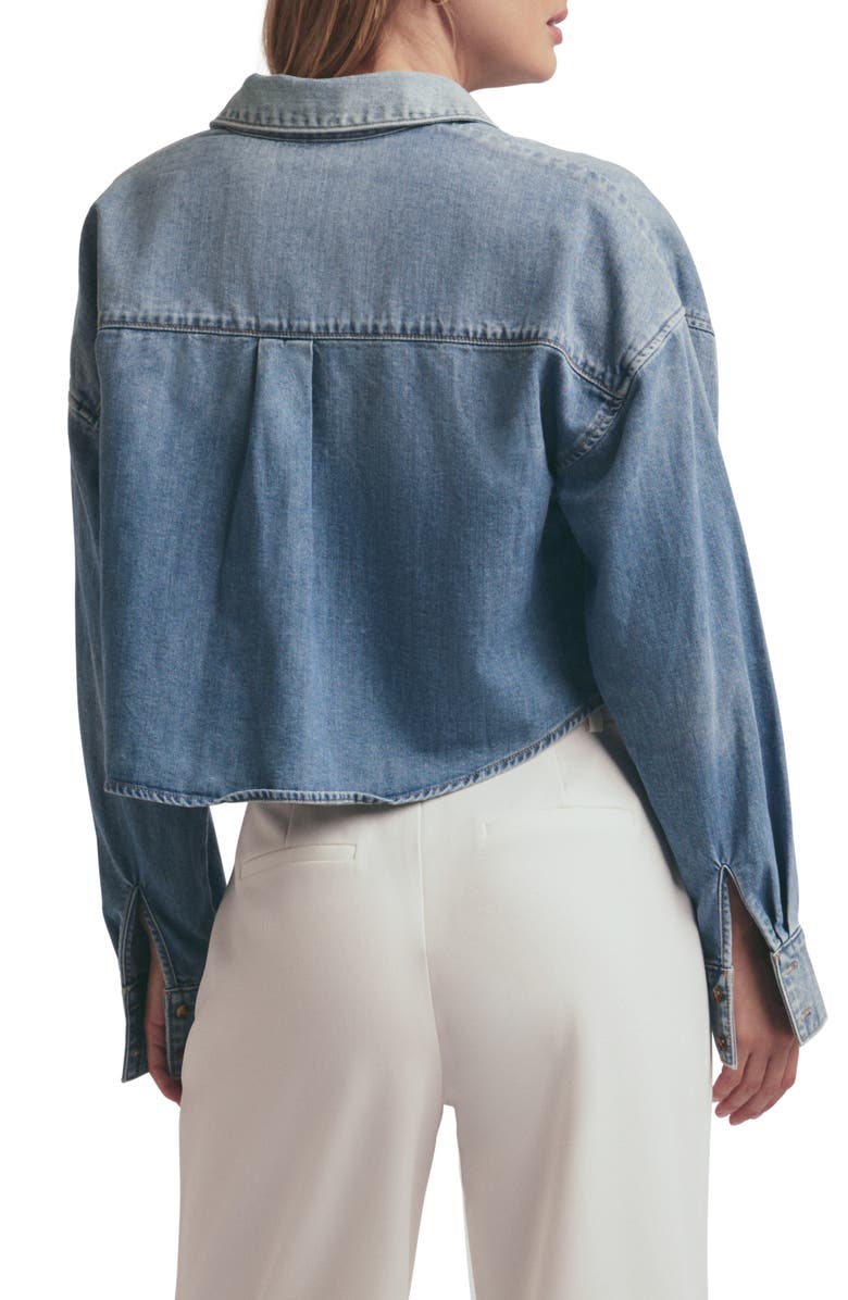 Favorite Daughter The Ex-Boyfriend Denim Crop Shirt, Alternate, color,