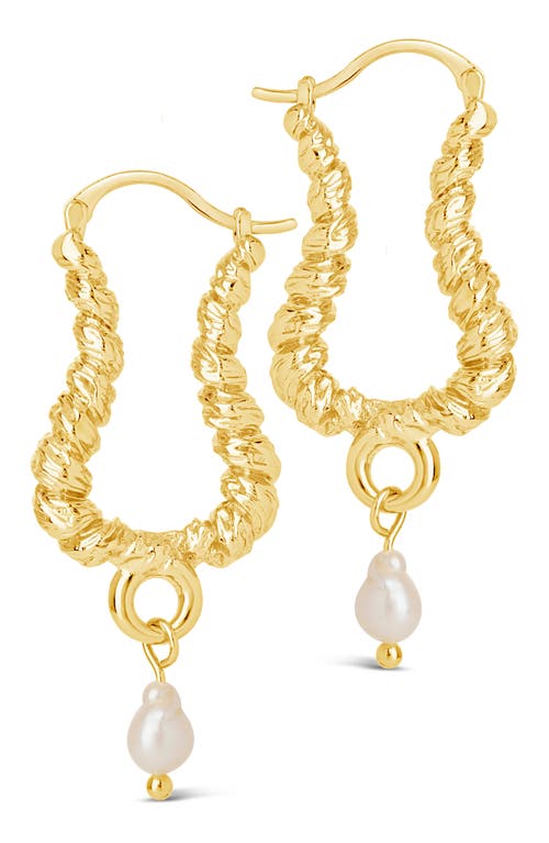 Sterling Forever Gold-tone Or Silver-tone Drop Cultured Freshwater Pearl Sylvie Statement Hoops