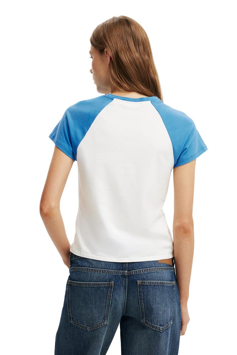 Women's 90S Baby Raglan Tee, Alternate, color, White Dark Oak