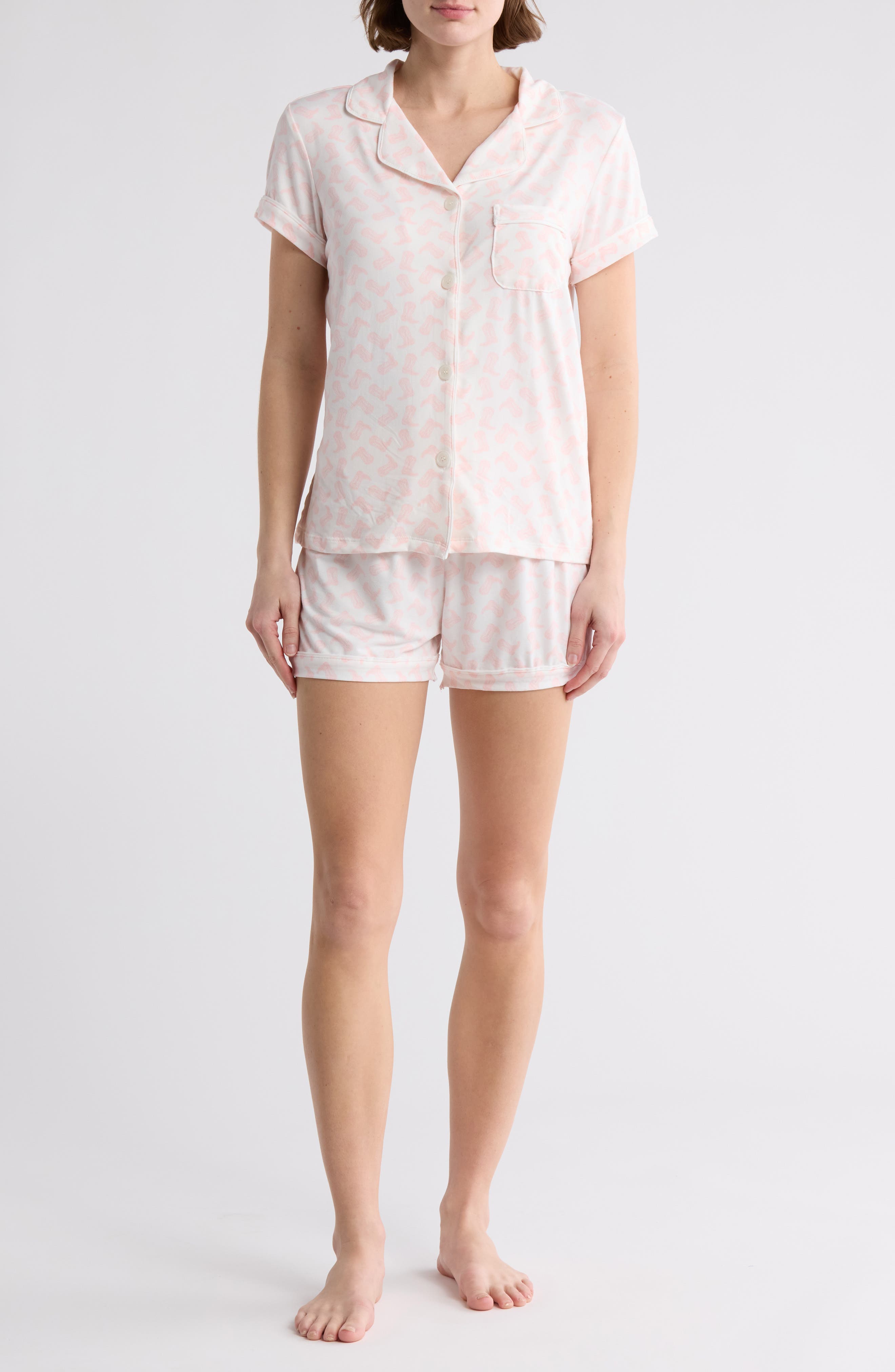 Tart Dixie Short Sleeve Button-Up Shirt & Shorts Pajamas