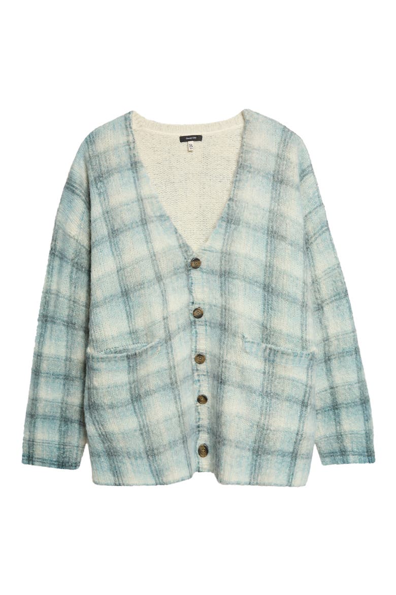 Plaid Oversize Cardigan, Main, color, BLUE PLAID