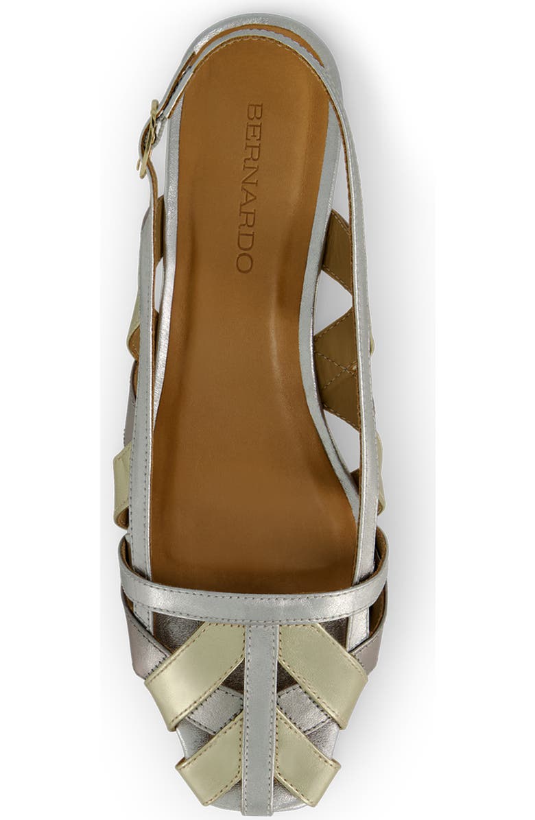 Bernardo Footwear Glinda Slingback Flat, Alternate, color, Silver/ Champagne/ Gunmetal