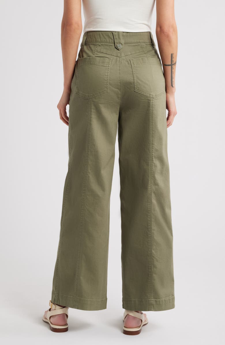 Wit & Wisdom 'Ab'Solution Skyrise High Waist Exposed Button Fly Wide Leg Pants, Alternate, color, Lily Pad