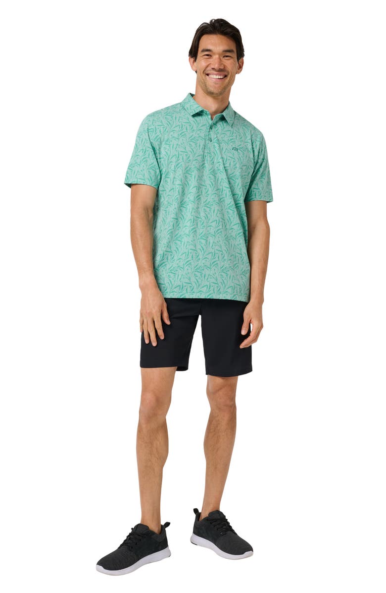 TravisMathew Sands Performance Jersey Polo, Alternate, color, Heather Bright Aqua