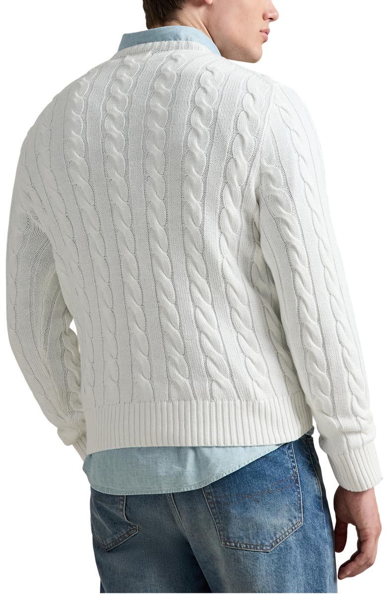 Polo Ralph Lauren Cable Knit Cotton Sweater, Alternate, color, White