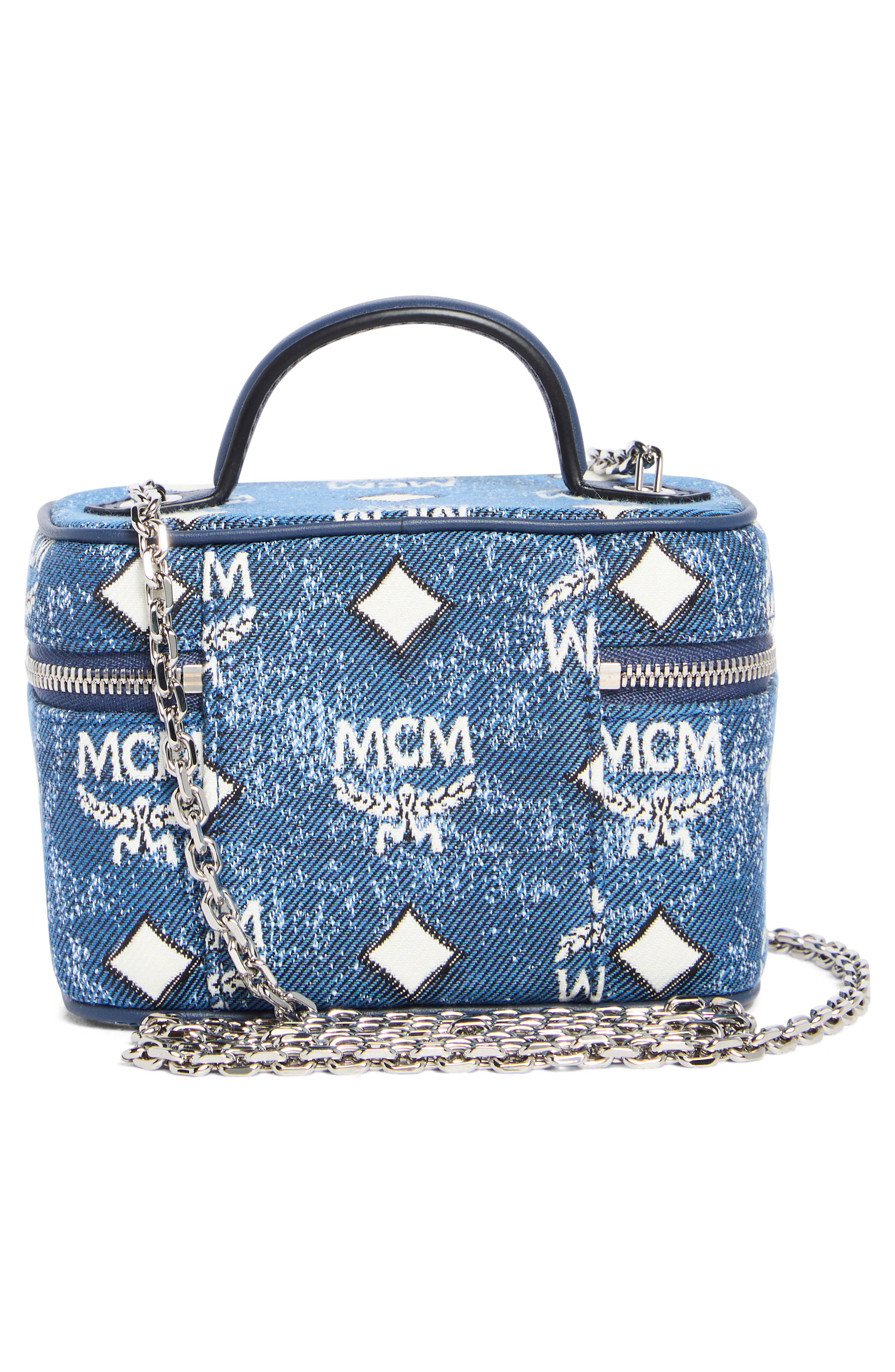 MCM Aren Crossbody Bag, Alternate, color, Denim Blue