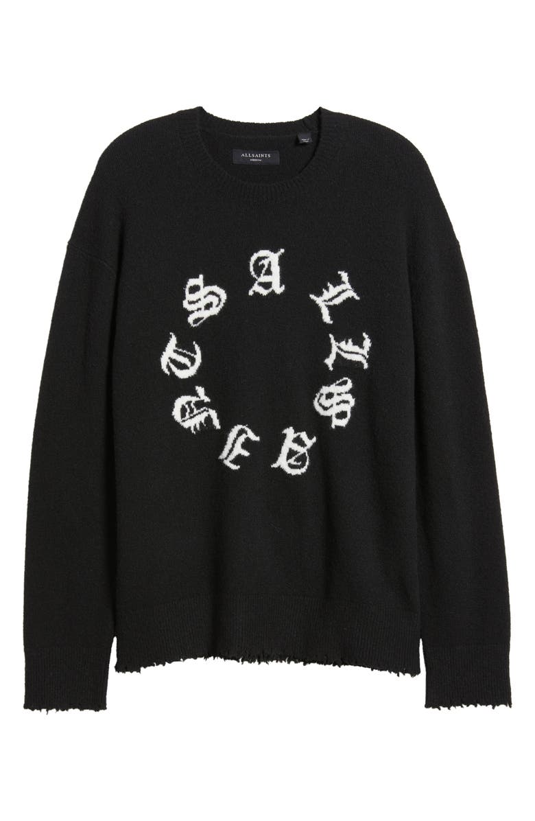 AllSaints Scripture Graphic Crewneck Sweater, Alternate, color,