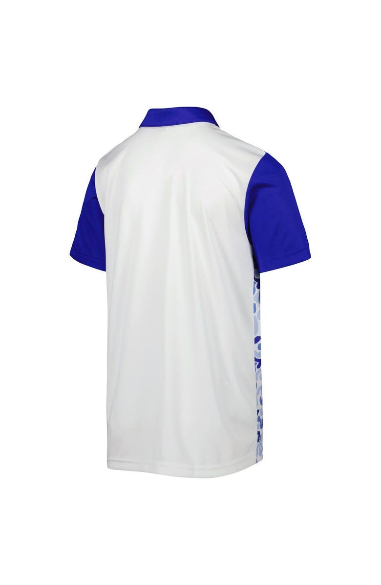 adidas Youth adidas White/Blue THE PLAYERS Print AEROREADY Polo, Alternate, color, White