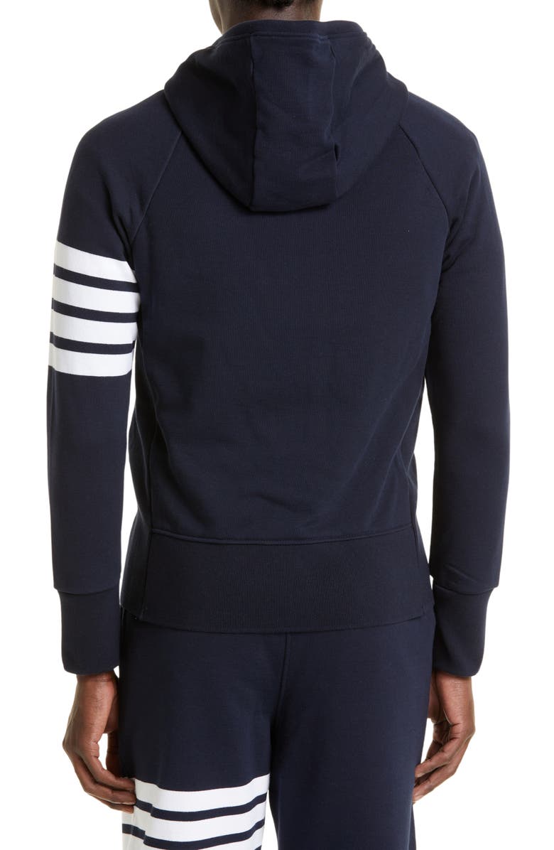 Classic 4-Bar Zip Cotton Hoodie
