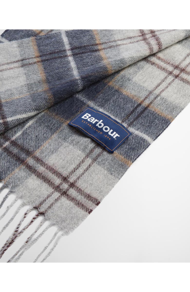 Barbour Wool & Cashmere Scarf, Alternate, color, Grey Midnight Tartan