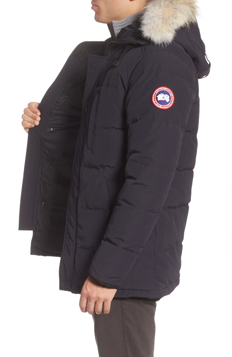 Canada Goose Carson Fusion Fit Hooded Down Parka with Genuine Coyote Fur Trim, Alternate, color,