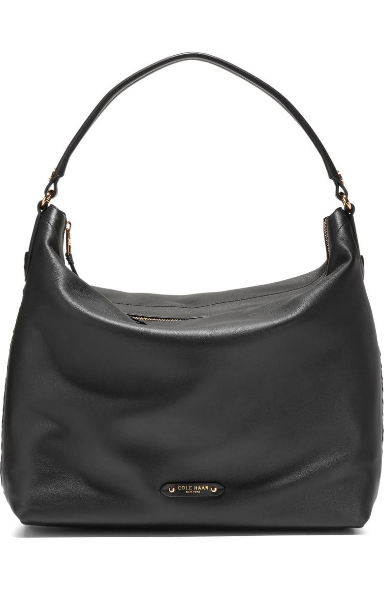 Cole Haan Isabella Leather Hobo Bag, Main, color, Black