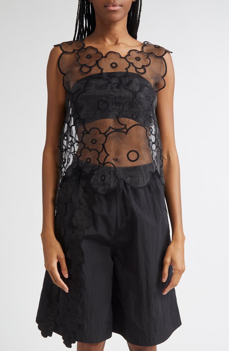 Cecilie Bahnsen Alfie Floral Embroidered Top, Main, color, 