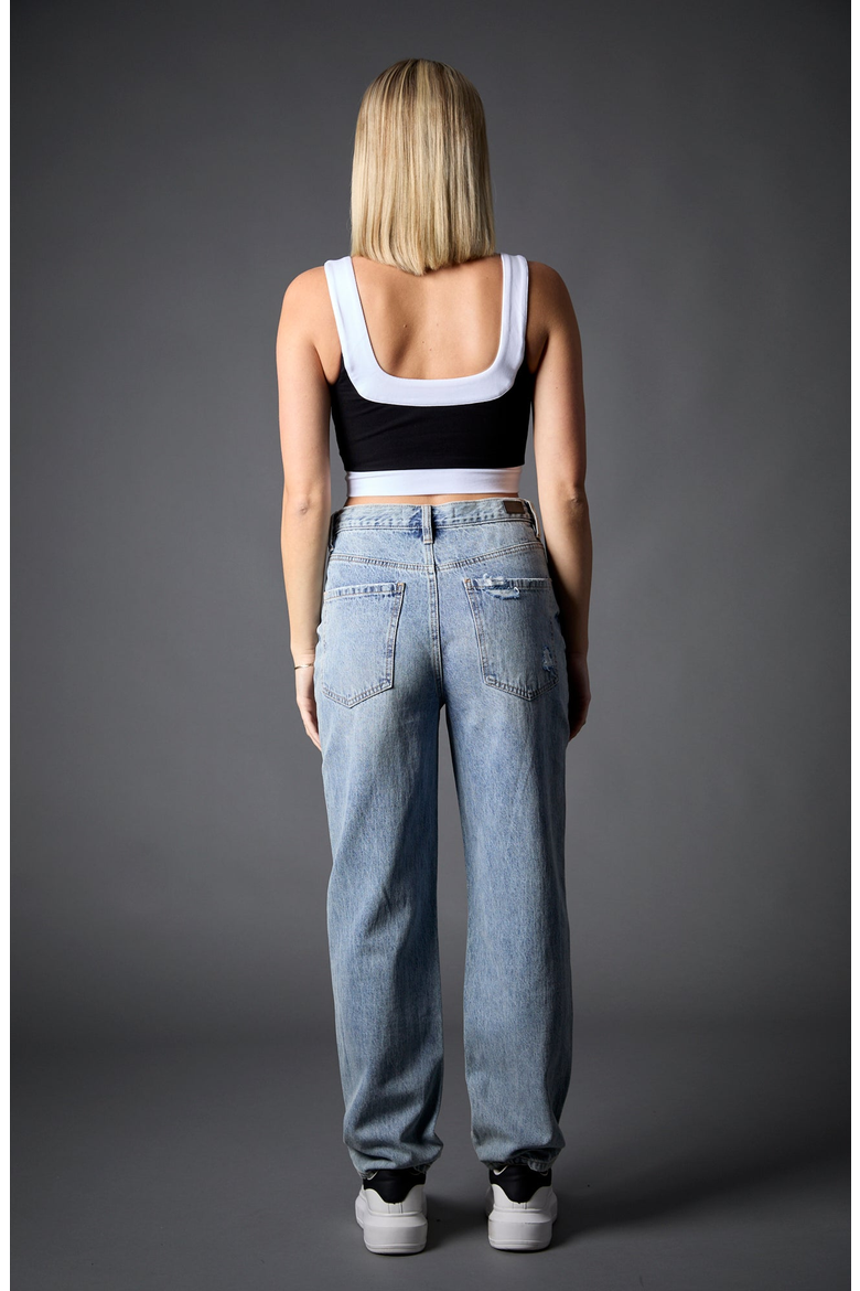 Plaid Patchwork Straight Leg Jeans, Alternate, color, Ibiza Patchwork
