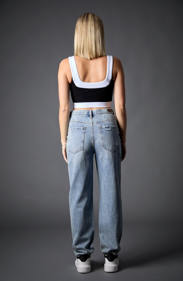 BLUE REVIVAL Plaid Patchwork Straight Leg Jeans, Alternate, color, Ibiza Patchwork