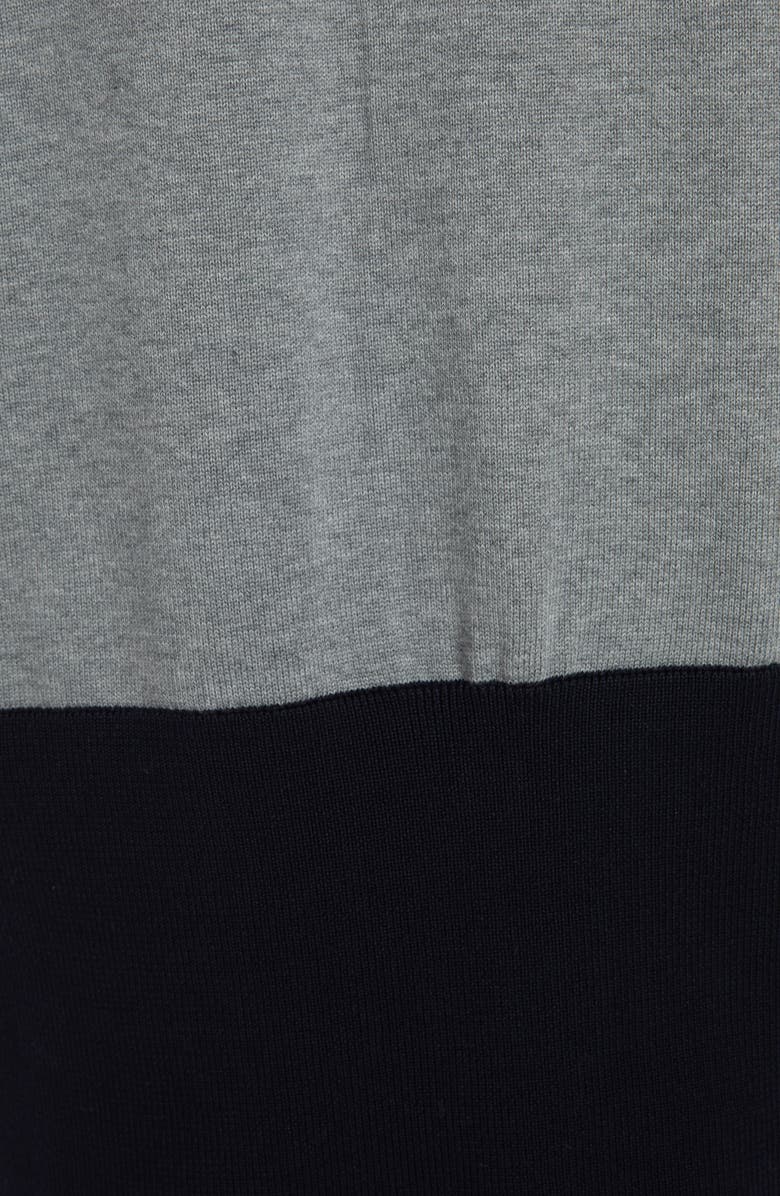 Thom Browne 4-Bar Colorblock V-Neck Cotton Cardigan, Alternate, color, 