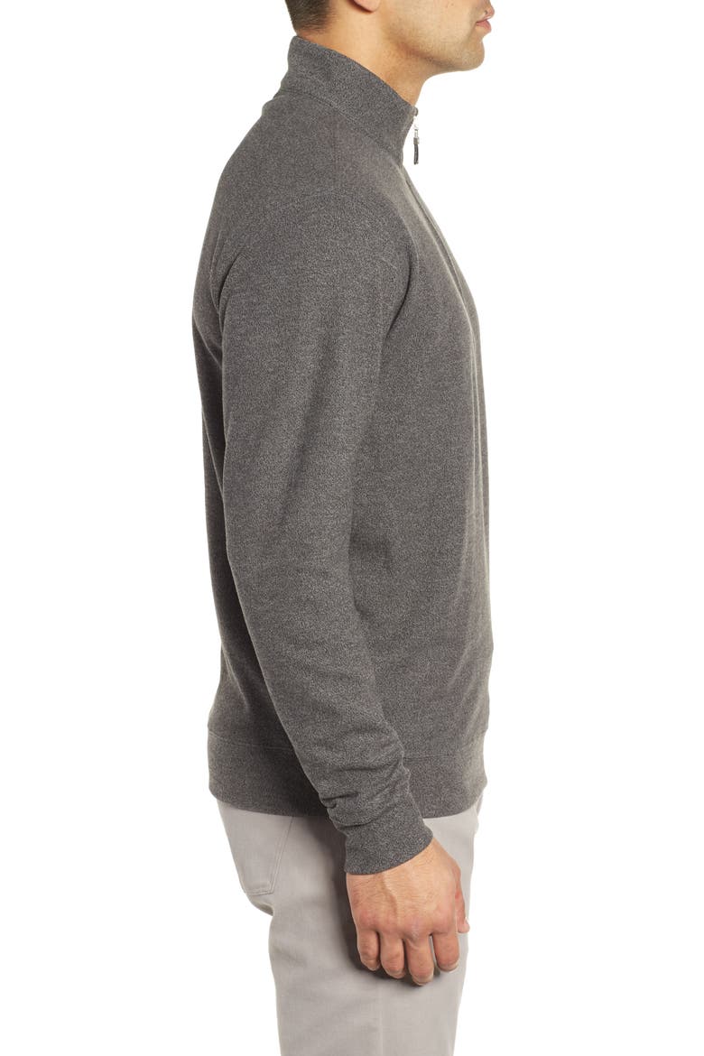 Mélange Fleece Quarter Zip Pullover, Alternate, color, SMOKE
