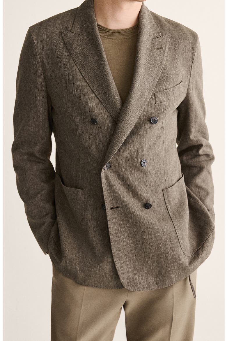Slim Fit Linen Blend Suit Jacket, Alternate, color, MINK GREY