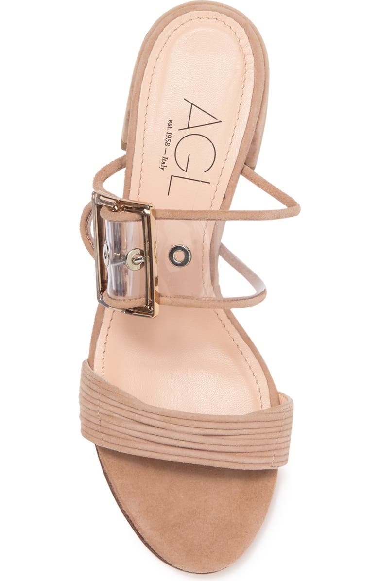 AGL Transparent Buckle Strap Mule, Alternate, color,