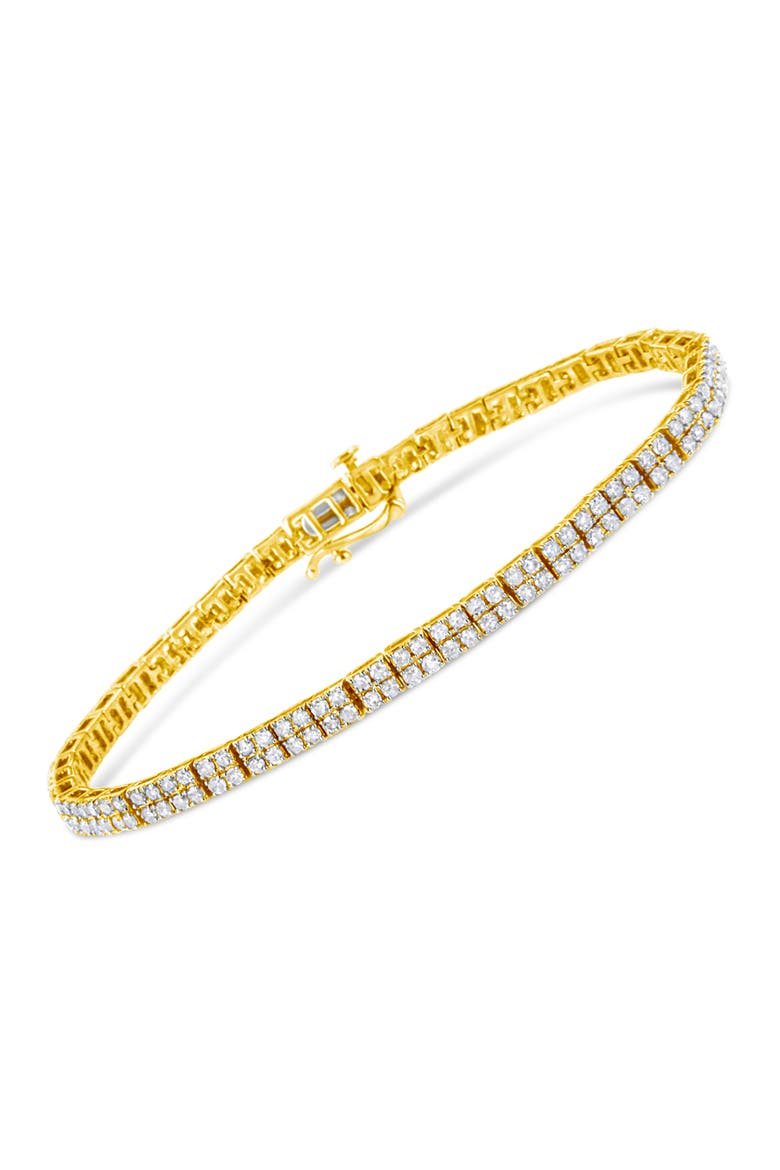 14K Yellow Gold Plated Silver 3.0 Cttw Diamond Link Bracelet, Alternate, color, Yellow