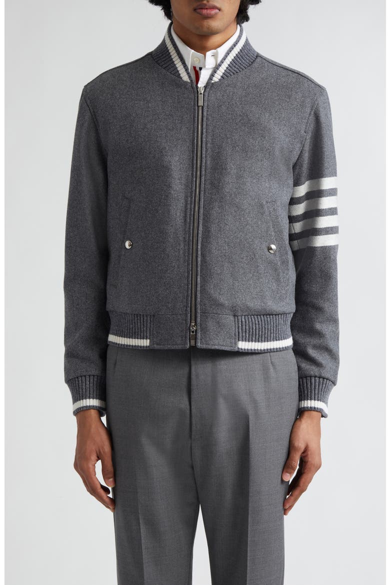 Wool & Cashmere Bomber Jacket, Main, color, MEDIUM GREY