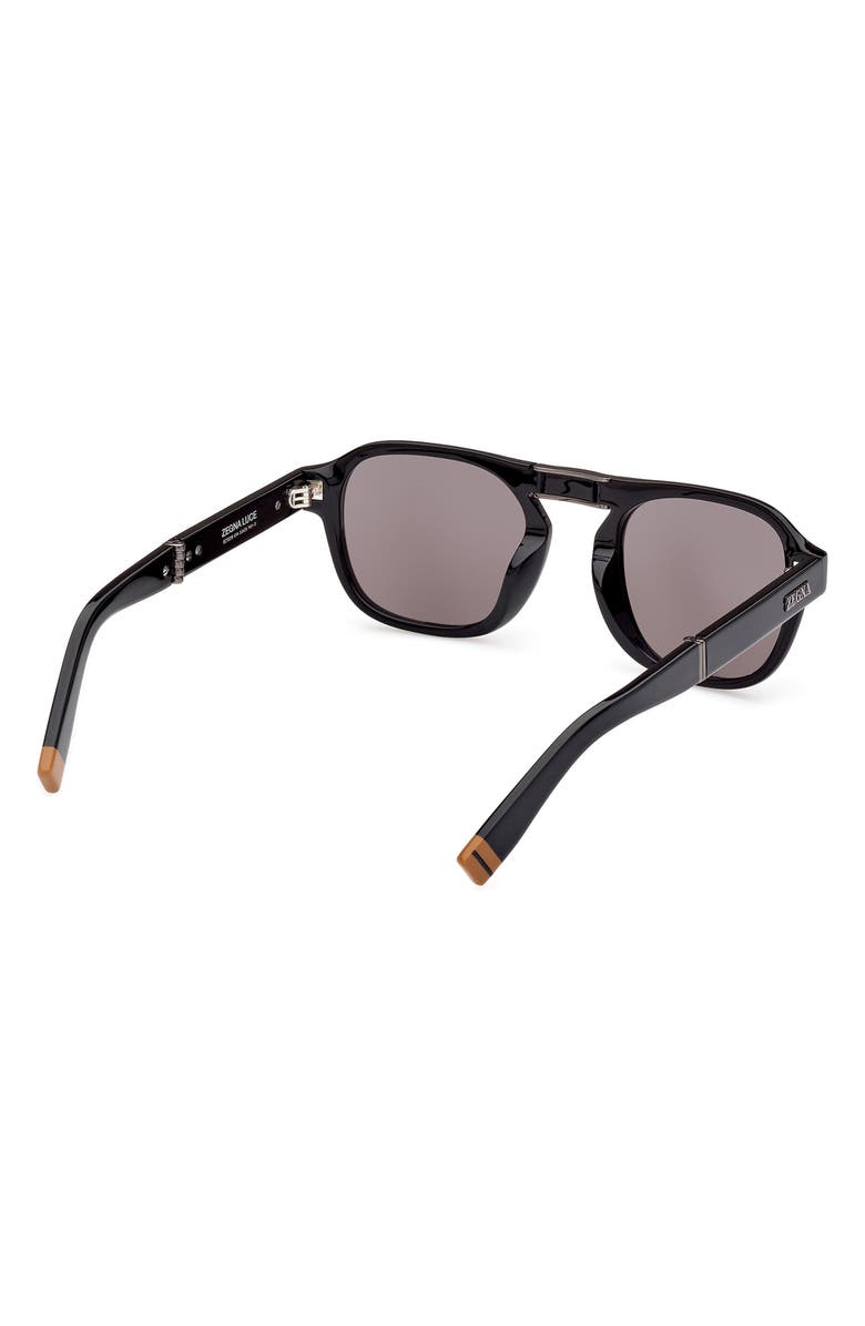 ZEGNA 53mm Round Sunglasses, Alternate, color,