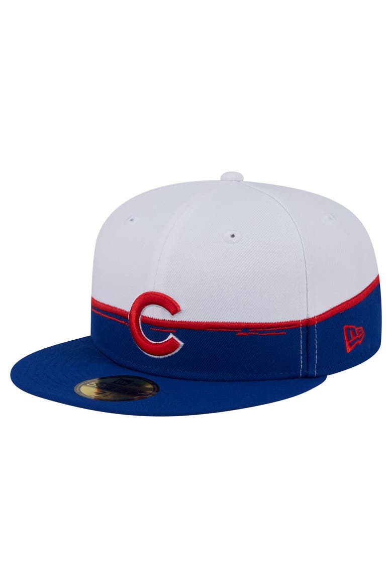 Men's New Era  Royal/White Chicago Cubs Paint Stroke 59FIFTY Fitted Hat, Alternate, color, Royal