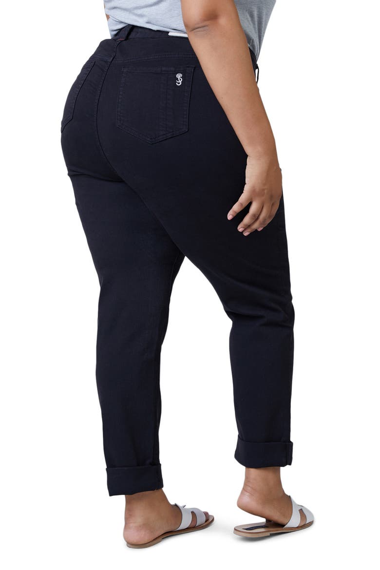 High Waist Boyfriend Jeans, Alternate, color, BLACK