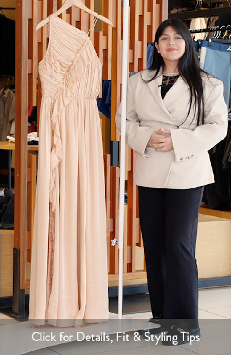 Aisha One Shoulder Pleated Asymmetrical Maxi Dress, sales video thumbnail