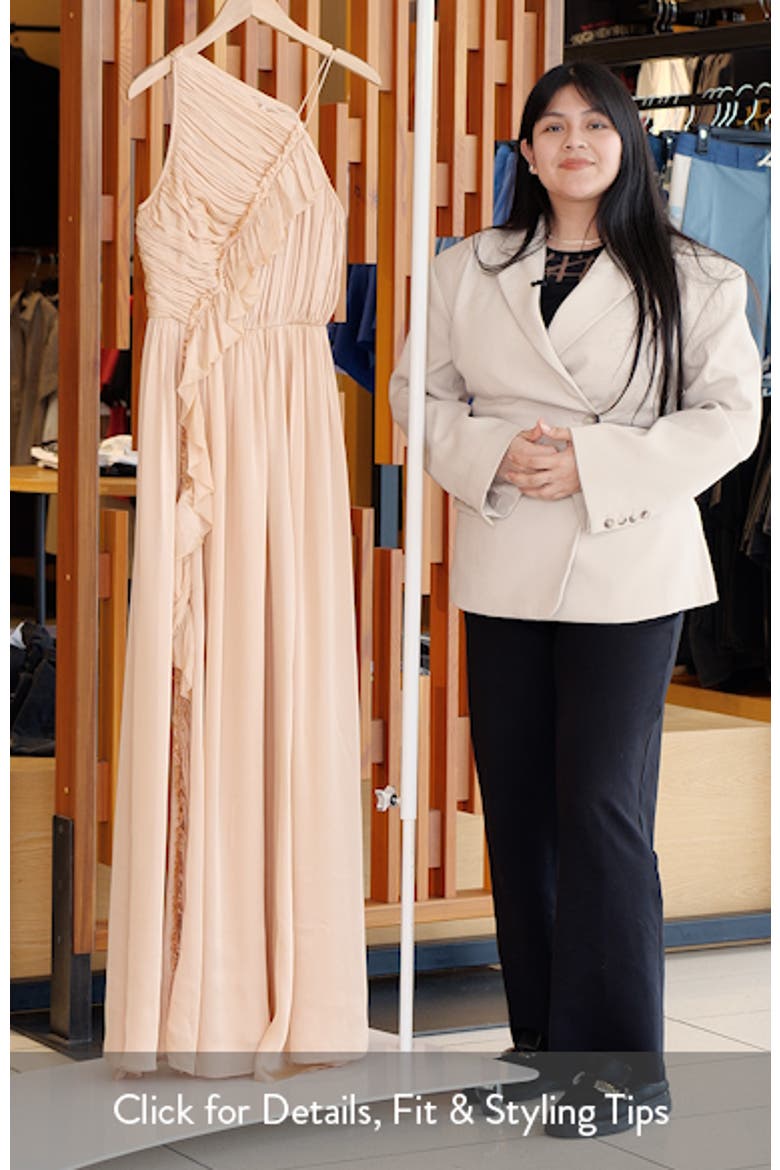 Aisha One Shoulder Pleated Asymmetrical Maxi Dress video