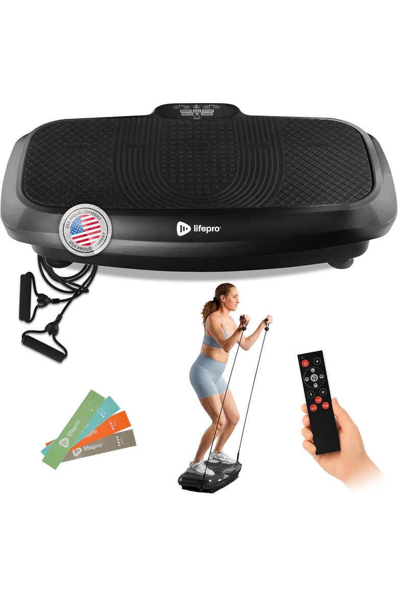 Turbo 3D Vibration Plate Exercise Machine with Magnetic Acupoints, Main, color, Black